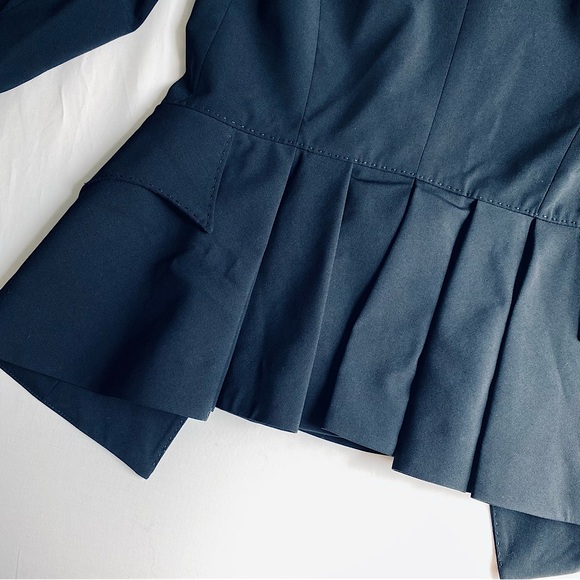 JEAN PAUL GAULTIER FEMME WOOL PLEATED SINGLE BREASTED VINTAGE BLAZER Black 6 - Picture 4 of 13